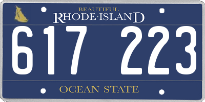 RI license plate 617223