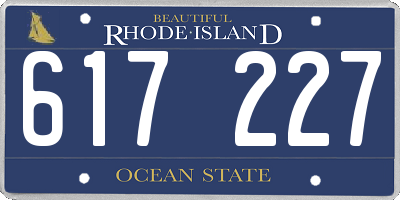 RI license plate 617227