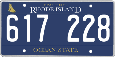 RI license plate 617228
