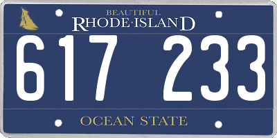 RI license plate 617233