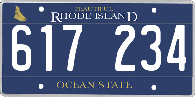RI license plate 617234