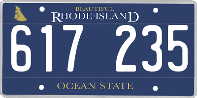 RI license plate 617235
