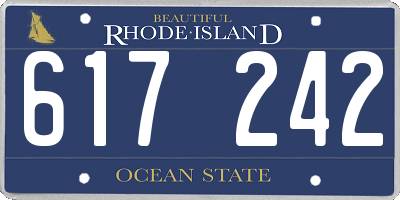 RI license plate 617242
