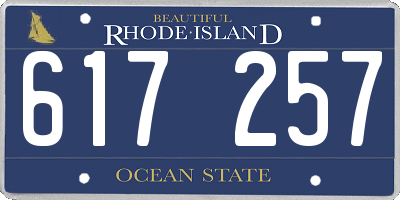 RI license plate 617257