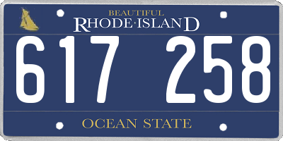 RI license plate 617258