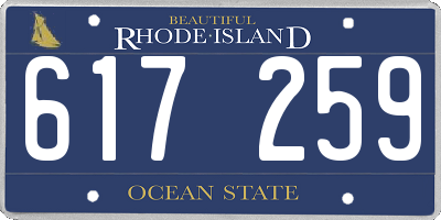 RI license plate 617259