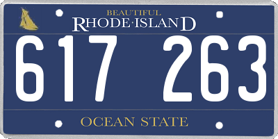 RI license plate 617263