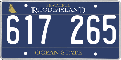 RI license plate 617265