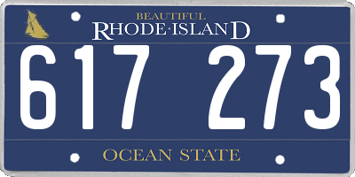 RI license plate 617273