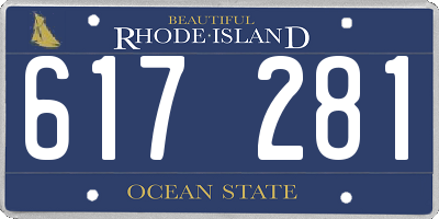 RI license plate 617281