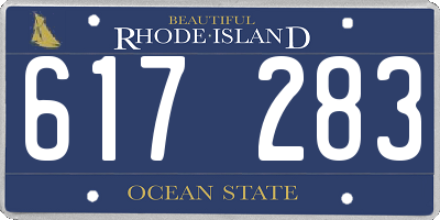 RI license plate 617283