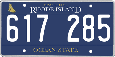 RI license plate 617285