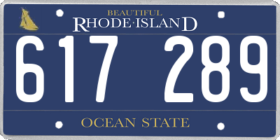 RI license plate 617289