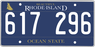 RI license plate 617296