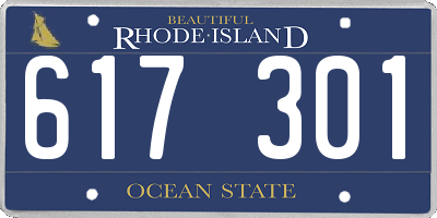 RI license plate 617301