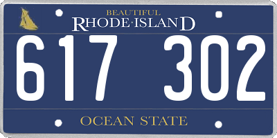 RI license plate 617302