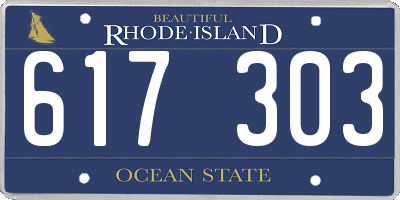 RI license plate 617303