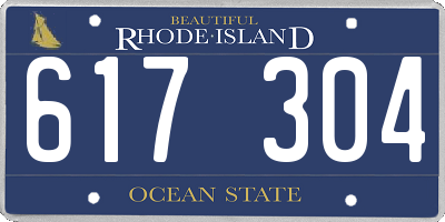 RI license plate 617304