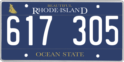 RI license plate 617305