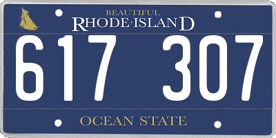 RI license plate 617307