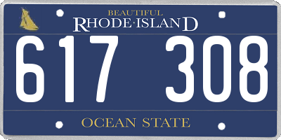 RI license plate 617308