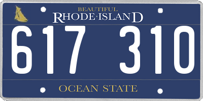 RI license plate 617310
