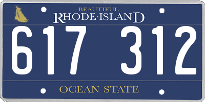 RI license plate 617312
