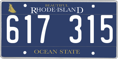 RI license plate 617315