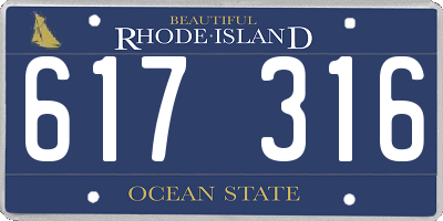 RI license plate 617316