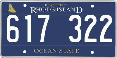 RI license plate 617322
