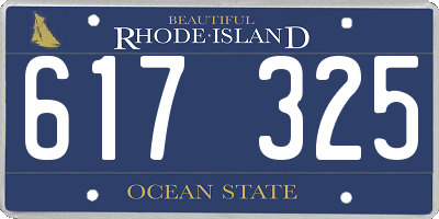 RI license plate 617325