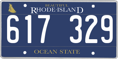 RI license plate 617329