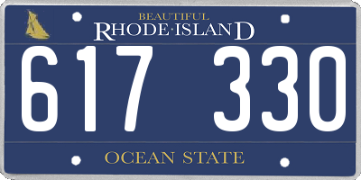RI license plate 617330