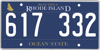 RI license plate 617332