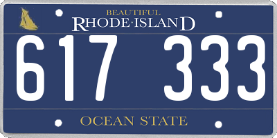 RI license plate 617333