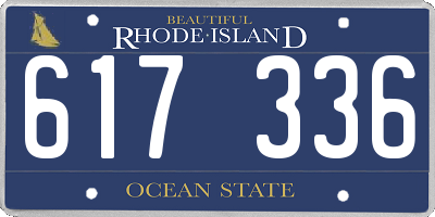 RI license plate 617336