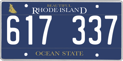 RI license plate 617337
