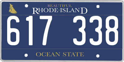 RI license plate 617338