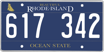 RI license plate 617342