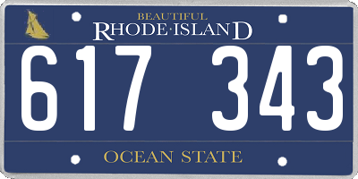 RI license plate 617343