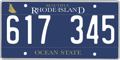 RI license plate 617345