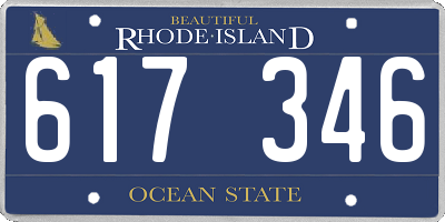 RI license plate 617346