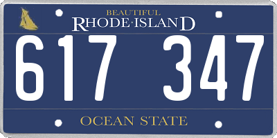 RI license plate 617347