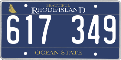 RI license plate 617349