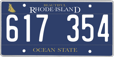 RI license plate 617354