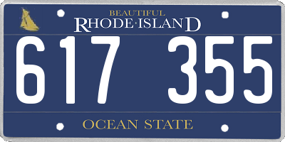 RI license plate 617355