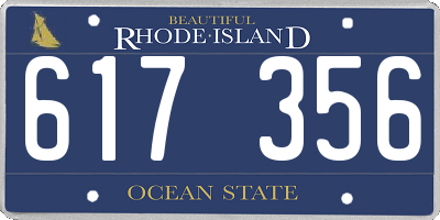 RI license plate 617356