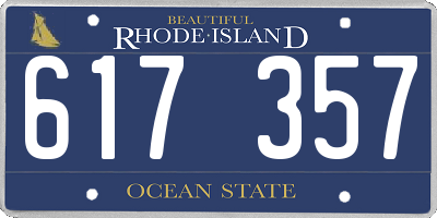 RI license plate 617357
