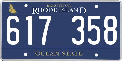 RI license plate 617358