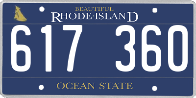 RI license plate 617360